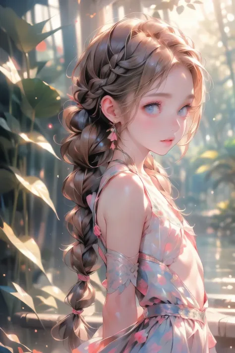  ((best quality)), ((masterpiece)), (detailed), 1girl, (big forhead:1.2),extremely detailed cute anime face, (((flat chest))), (flat chest:1.1),((((long twin braids,tight braids,long braid,braided hair,long hair)))),intricate eyes,beautiful detailed eyes,s...