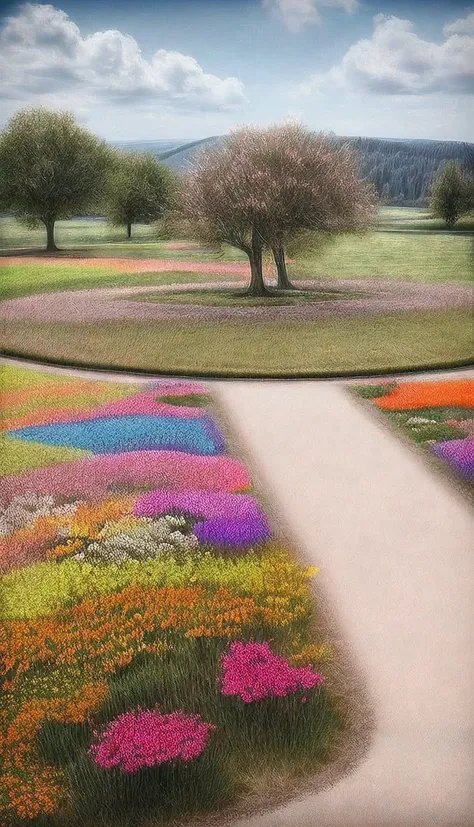 Gran cantidad de mariposas  volando en un campo verde con many flowers mariposas de muchos colores brillantes y cristalinos, very bright colors and beautiful to look at photography style HyperRealistic art. Super realistic original, bright butterflies flyi...