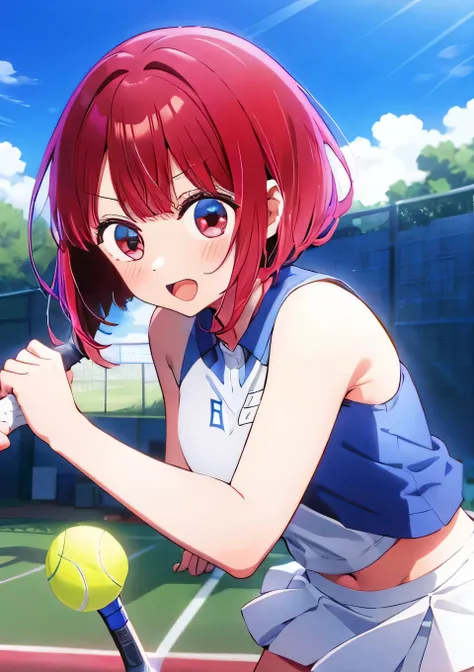 Arima Kana　Playing tennis　Tennis court