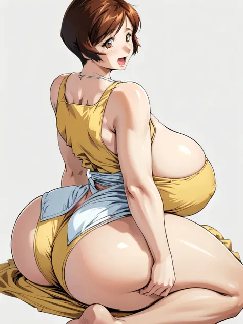 masterpiece, highest quality, High resolution, 1girl, solo, sexual intercourse, Pornographic images, short hair, etsukoto, brown Eyes, fine grain, fine grain, (((Thick thighs, Plump thighs, Voluptuous thighs, Thighs alone are enough))), ((Huge and ample br...