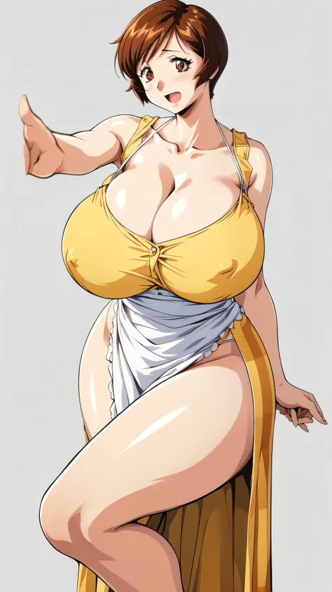 masterpiece, highest quality, High resolution, 1girl, solo, sexual intercourse, Pornographic images, short hair, etsukoto, brown Eyes, fine grain, fine grain, (((Thick thighs, Plump thighs, Voluptuous thighs, Thighs alone are enough))), ((Huge and ample br...