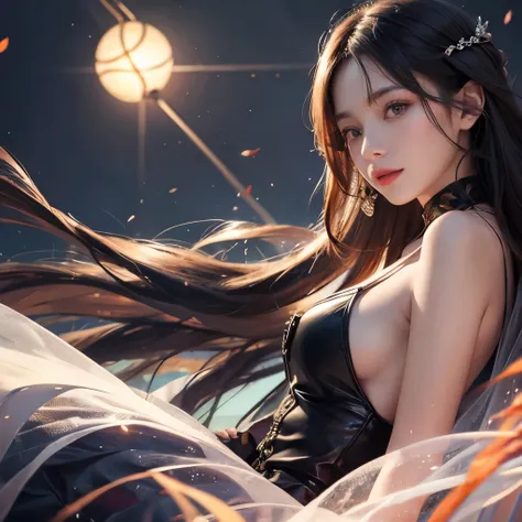 １Man&#39;s Woman、(Photo-realistic quality, Fidelity 1.9, Ultra-high-precision CG integrated 8K wallpaper)、Highest quality、Ultra-high resolution、RAW Photos、(Real skin texture:1.3)、Large Breasts、Proudly、Wavy blonde black hair、Perfect Face、((Perfect female bo...