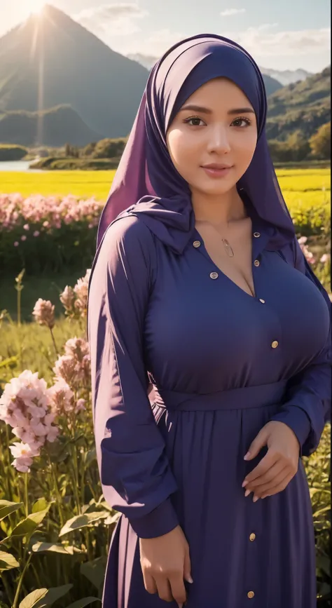 Big breast hijab realistic