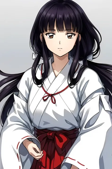 simple white background,
white kimono,white japanese clothes,wide sleeves,
(red_In addition:1.1),(red_Skirt:1.1),
hits, blunt hits, Brown eyes, by the wide,black fur,
1 girl, 20 years,young woman,beautiful Finger,beautiful long legs,beautiful body,
beautif...