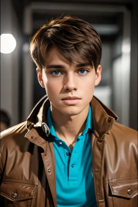 8k, realistic, photorealistic, young man, dark brown hair, blue eyes, rough complexion, hot, cute, hd, portrait, cinematic still...