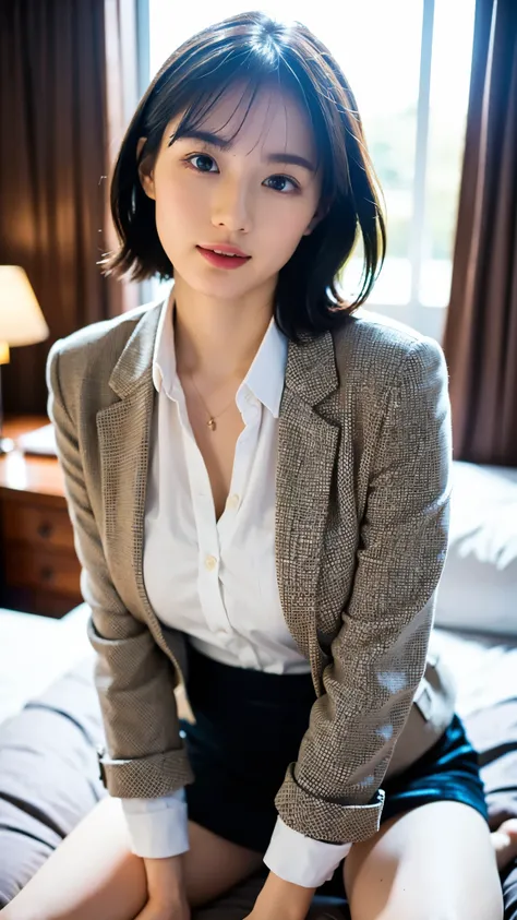 RAW photo, 1 girl, incredibly absurd, 30 years old, beautiful girl, (cute), (short hair), photo shoot, realistic, Depth of the bounds written, High resolution, Super detailed, delicate, very detailed, highly detailed eyes and face, sharp pupils, Realistic ...