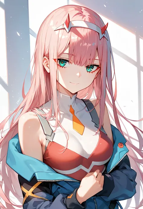 score_9, score_8_up, score_7_up,source_anime, high res image,masterpiece,best quality,girl,cute face,clear skin,zero_two_darling_in_the_franxx,