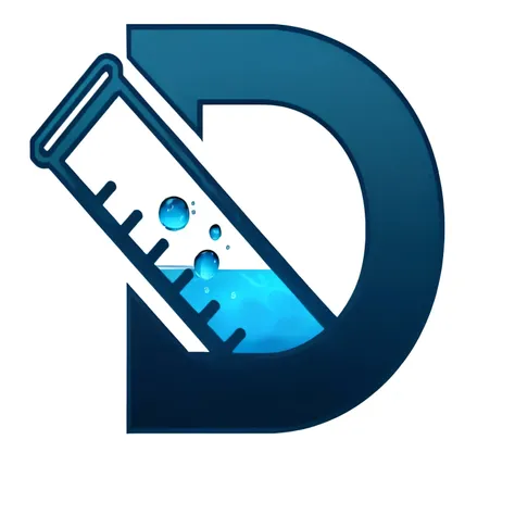 a close up of a blue and white logo with a liquid in it, logo for research lab, dmd, dokev, logo without text, dlss, dmt water, 2 d logo, deregoue, draincore, dissolving, drenched clothing, clean logo, deviant, devianart trending, under water deep sea labo...