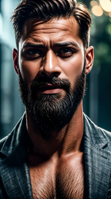 Rana, Realistic a handsome man with a chiseled jawline, perfect facial features, groomed beard, well-trimmed beard, photo-realistic, 4k, ultra-detailed, (best quality,4k,8k,highres,masterpiece:1.2),ultra-detailed,(realistic,photorealistic,photo-realistic:1...