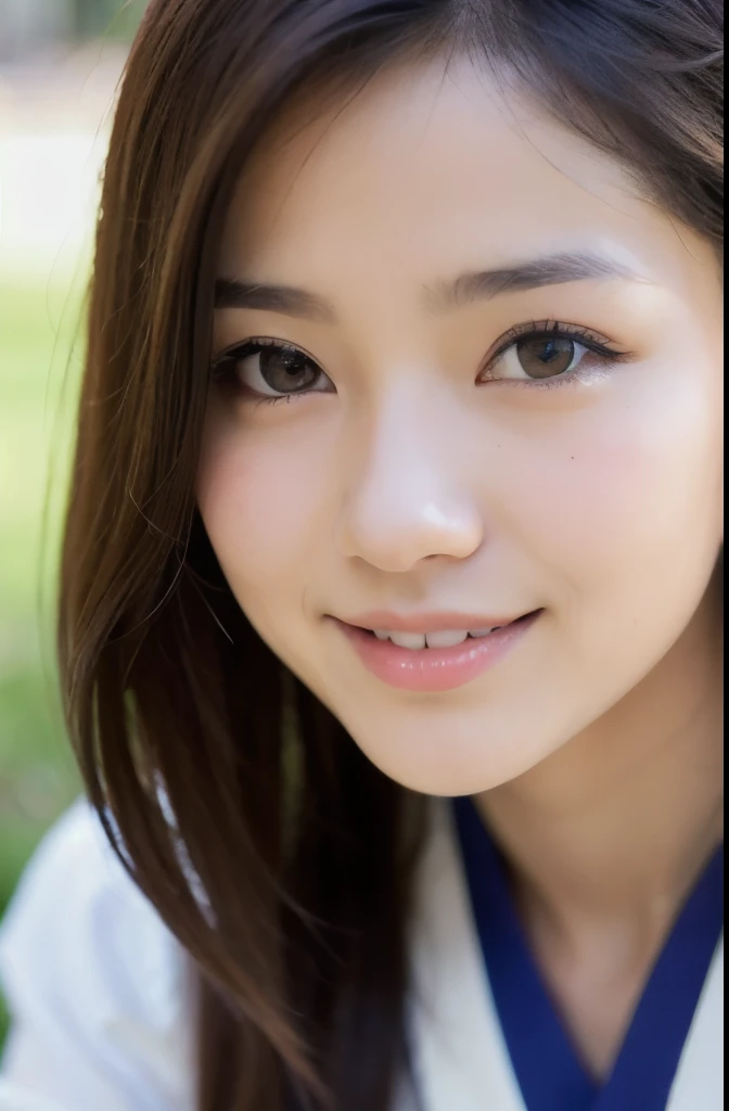 best quality, face focus, soft light, ultra high res, (photorealistic:1.4), RAW photo,(Shinozaki Ai), white skin, kawaii,
1 Japanese girl, solo, cute, smile, (pupil, lights in the eyes),  detailed beautiful face, Medium-sized breasts,(high resolution detai...