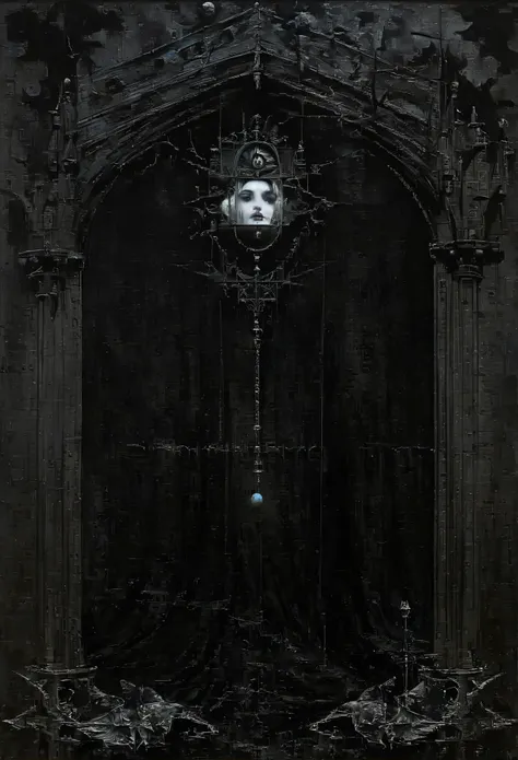 James Gurney, Surrealist art , dream-like, Mysterious, Provocative, symbolic, Complex, detailed,, (Gothic but very beautiful:1.4), (masterpiece, highest quality:1.4) , Nicola Samori Style, Guardian of Time