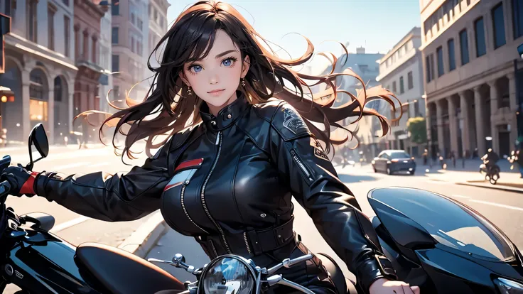 (girl riding a motorcycle:1.2),(random hairstyle),(highest image quality,(8k), ultra-realistic, best quality, high quality, high...