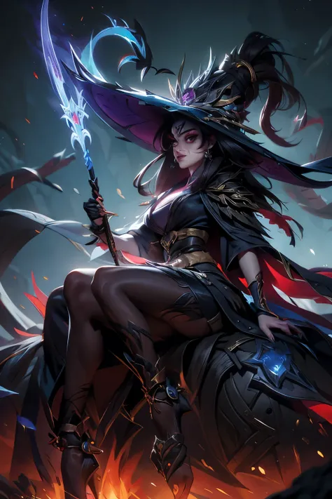 
bruxa sitting on a broom with a hat on, dark bruxa character, Arte detalhada de Onmyoji, fashionable dark bruxa, mechanized bruxa girl, beautiful bruxa female, evil sorceress bruxa, guweiz no pixiv artstation, classical bruxa, visão completa da feiticeira...