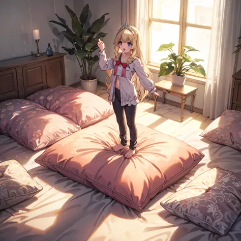 （best quality， masterpiece），full body, 1 girl, solo, mine ,nsfw, details, (light and shadow oxtail , cute girl posing on pillow ...