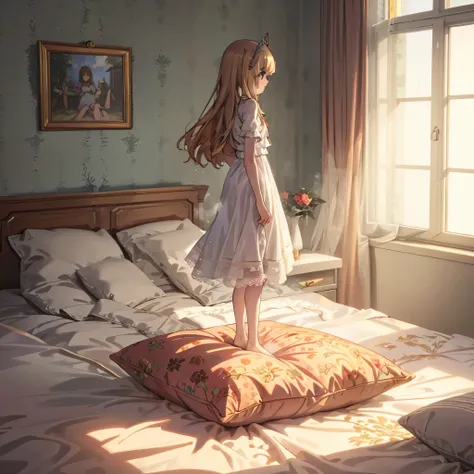 （best quality， masterpiece），full body, 1 girl, solo, mine ,nsfw, details, (light and shadow oxtail , cute girl posing on pillow ...