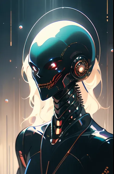 Beautiful Female Xenomorph, photorealistic style, creature, sci-fi, dark, sleek texture, shiny exoskeleton, biomechanical design, elongated head, elongated jaw, sharp teeth, piercing black eyes, slender body, biomechanical tail, translucent membrane, eerie...