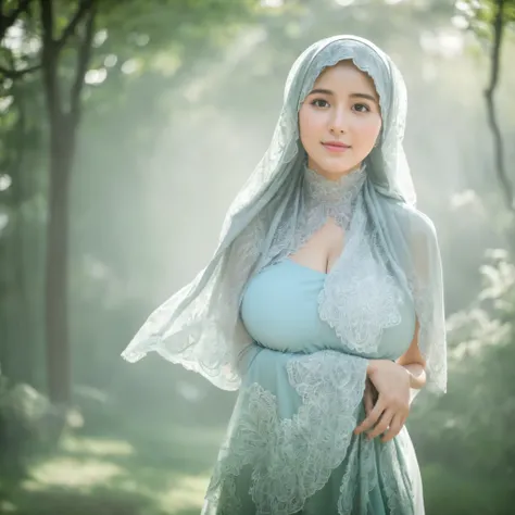 Big breast hijab realistic