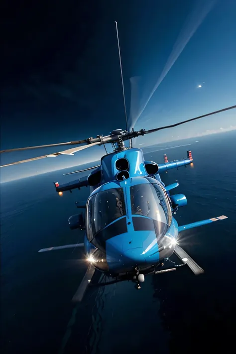 an helicopter with a blue aura on its edges