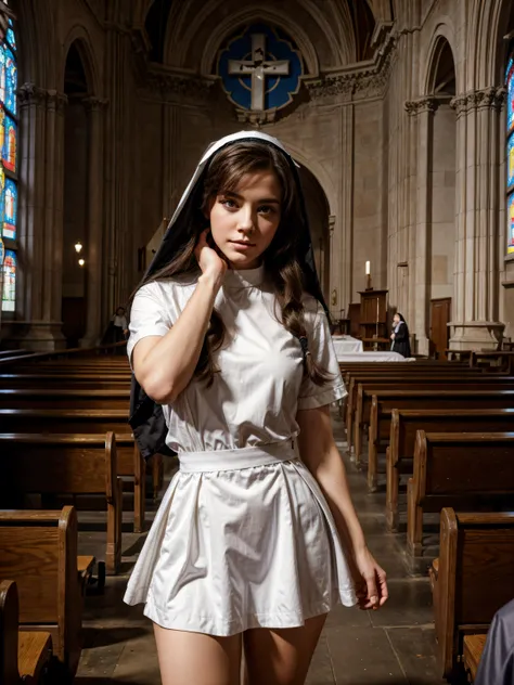 (Name: Billy Jean), Pretty, Nun Outfit, Shee through, Perfect Eyes, Church Background, Confused 