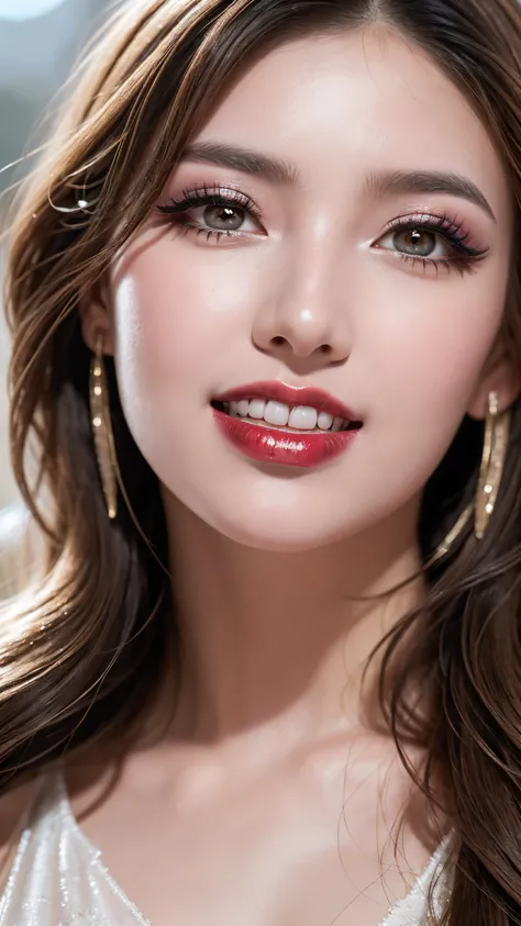 ((Make your subject look three-dimensional with the contrast of light and shadow)), (show 1 woman, 24 years old, famous actress, confidently walks on the red carpet, Film Awards Gala), looks at the viewer, (ultra-fine digital art), photorealistic Realism 1...