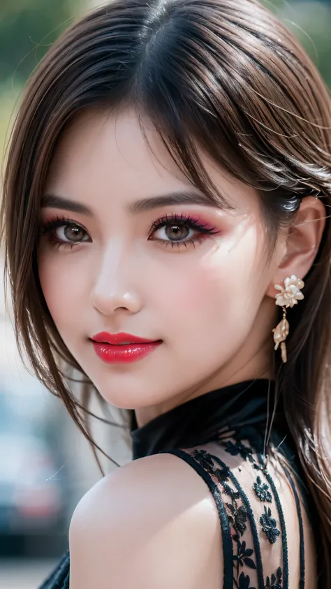 ((Make your subject look three-dimensional with the contrast of light and shadow)), (show 1 woman, 24 years old, famous actress, confidently walks on the red carpet, Film Awards Gala), looks at the viewer, (ultra-fine digital art), photorealistic Realism 1...