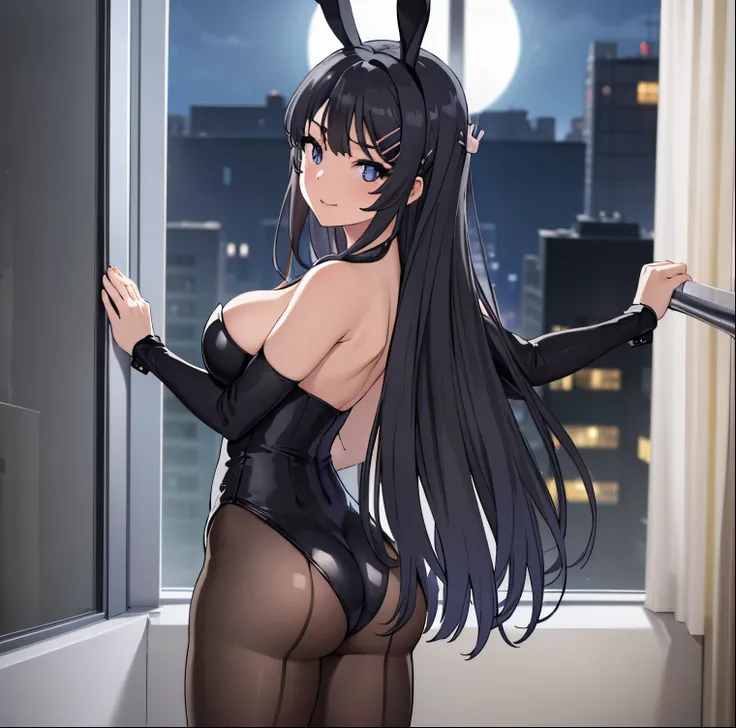 ((1girl)),((alone)),mai sakurajima,(masterpiece), (best quality), (ultra detailed), (best illustration), (best shadow), (absurdities), sharp focus, cowboy shot , dynamic posture looking at the viewer, big breasts, narrow waist, wide hips, wide thighs, roun...