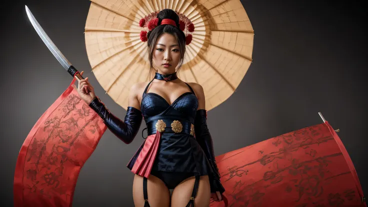 ORIENTAL WARRIOR- GEISHA- SAMURAI SWORD- SEXY- TINY BLACK PANTIES- DETAILED PHOTO- ANGRY FACE- BEAUTIFUL BODY- SHINY TEMPLE- KNEES- COLORFUL HD- SAMURAI- NINJA- BEAUTIFUL- FULL BODY FRAME- DETAILED PHOTO- HD 2.2- FULL OF DETAILS- REAR- BEAUTIFUL FACE- STRA...