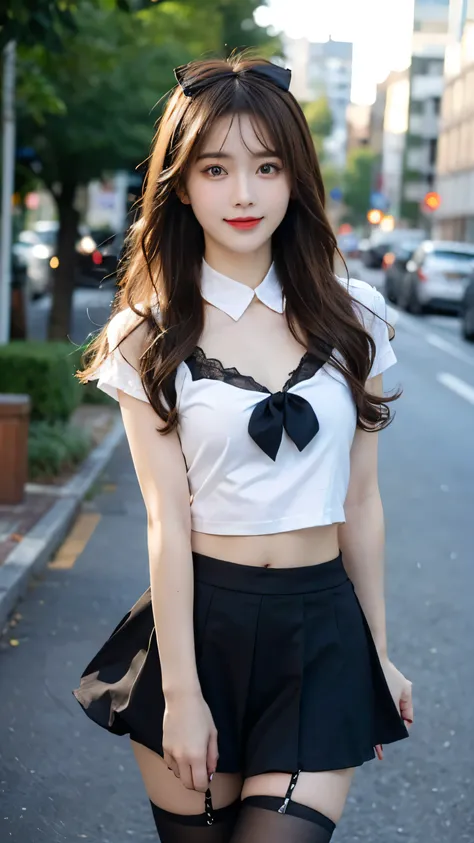 Best quality, Ultra-high resolution, Face Focus(truly:1.6),Cute hairpin,Baoyu Girl,1 Girl, Beautiful slim woman:1.4, Abdominal muscles:1.2, (Brown hair,Medium breasts:1.4), shirt:1.1, outdoor(Depth of Field:16),Ultra-thin face,Exquisite eyes,Double eyelids...