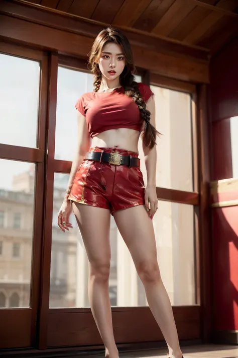 (RAW shooting, Photoreal:1.5, 8k, highest quality, masterpiece, ultra high resolution), perfect dynamic composition:1.2, Highly detailed skin and facial textures:1.2,beautiful and aesthetic:1.2, sexy beauty, perfect style, belief, Strong-willed, revenge, F...