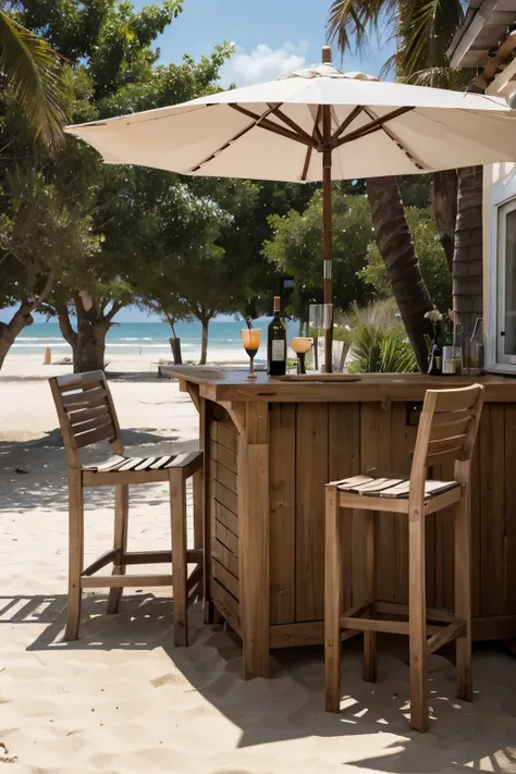 Une terrace de bar sur une plage