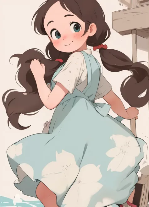 (masterpiece、Highest quality、Highest quality、Official Art、Beautiful and beautiful:1.2)、(One girl:1.3)Hatsune Miku、Twin tails,Beautiful breasts, Katsushika Hokusai,Little , whole body , Big hazel eyes , Long wavy hair with no bangs , Brunette , White summer...