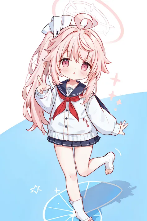 1 girl, naz,pink hair, hello, ahog,side ponytail, long hair,ahog,hair accessories,
long hair,long sleeve,sailor collar,,seraph,b...