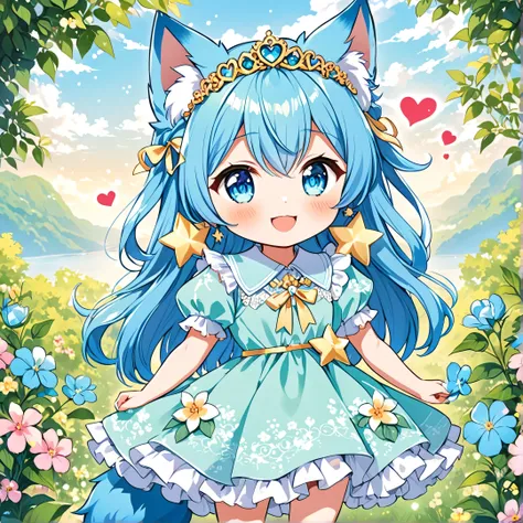 The mascot of the Anime Lover Brazil website is a  Japanese demi-human journalist with a charming appearance and a vibrant personality.. Your hair is sky blue, long and a little wavy, falling gracefully from the shoulders. Your eyes are big and clear, alwa...