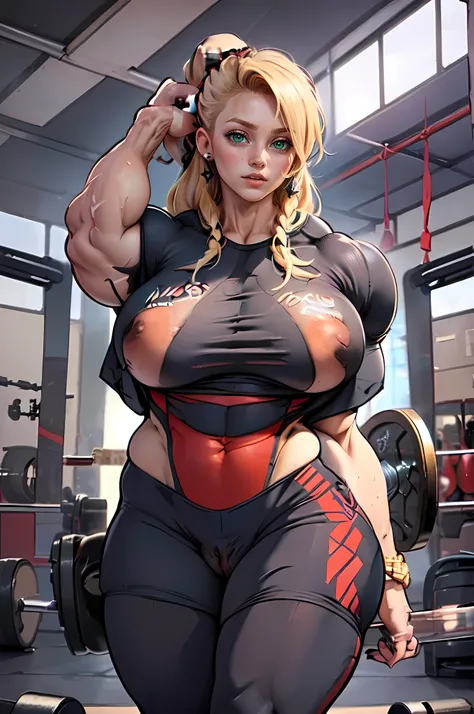 (1girl) solo woman tall girl curvy (extremely long brunette hair) ((Sexual Erotic pose:2)) ((Massive Female Bodybuilder:2)) perfect female anatomy ((Naked:2)) ((Huge Breasts:2)) cowboy shot