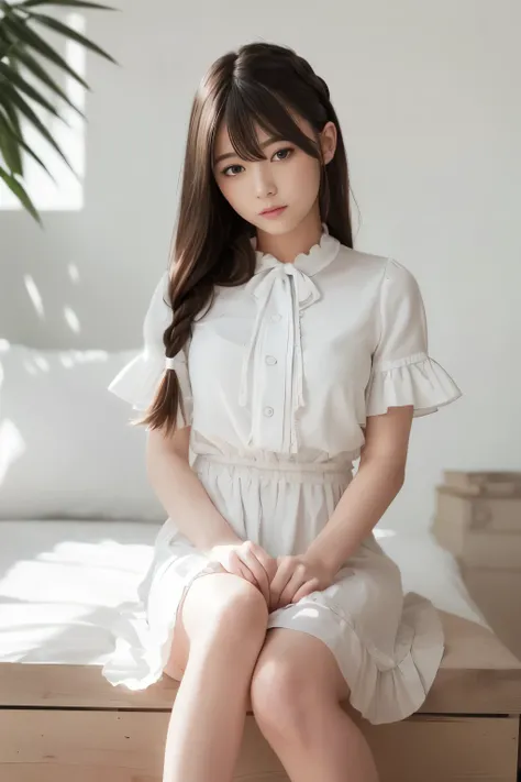 (masterpiece), (最high quality), (Very detailedな), (Best Shadow), (photoRealistic:1.4), Frilled blouse, skirt, white ankle socks, high quality, masterpiece, Very detailedな, High resolution, 4K, 超High resolution, Detailed Shadows, Ultra-realistic, Dramatic l...