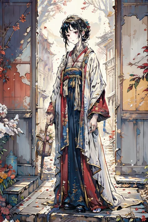 ((best quality)), ((masterpiece)), (detailed), 1 man, Full body robes,The seasons change 