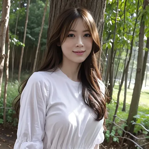 8k, best quality, masterpiece, realistic, ultra detail, photo realistic, increase quality, 1girl,solo,standing in nature,woods,(...