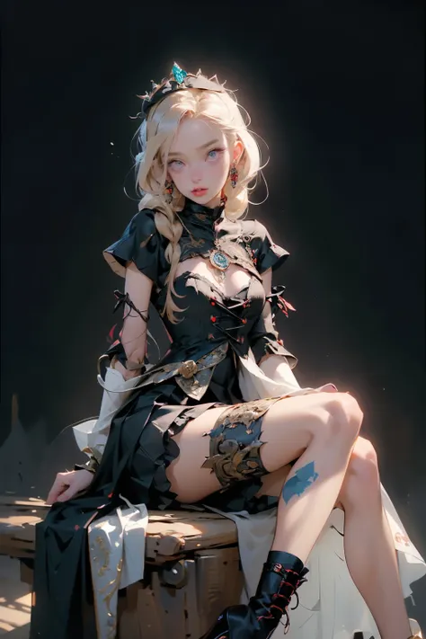 (((masutepiece, of the highest quality, super detailed))), a female knight of an occult order, minimal but intricate beautiful armour, Bloodborne inspired, occult aesthetic, occult, red and white clothing detailed and intricate steampunk and detailed gothi...