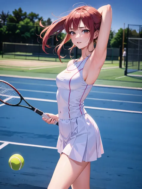 Armpit Show,Women&#39;s photos, (Tennis Wear_Costume, Tennis Wear_Have, blue Costume:1.3), 
Good move,4K, High resolution, masterpiece, Highest quality, head:1.3,((Hasselblad Photography)), Detailed skin, Sharp focus, (Cinema Lighting), night, Soft lightin...