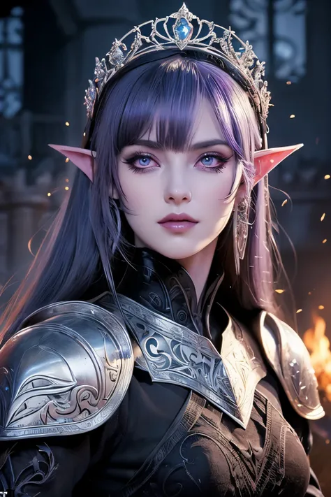 (Ultra-detailed face, looking away, Fantasy Illustration with Gothic, Ukiyo-e, Comic Art, Rich colors), 
BREAK 
(This is on the ramparts of a medieval European-style mountain castle in the midst of a fierce battle. From the castle walls, we can see that it...