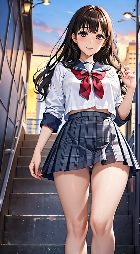 ((Tabletop, Highest quality, High resolution, , Pixel Perfect, 4K,))), 2 women, 、The whole body is visible、 ((Long Wavy Hair, bangs, Brown Hair)), ((Brown eyes, Beautiful eyelashes, Realistic eyes)), ((Detailed face, blush:1.2)), ((Smooth texture:0.75, Rea...