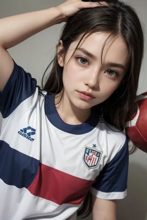 Football shirt with colors: Melot and Indigo, horizontal details