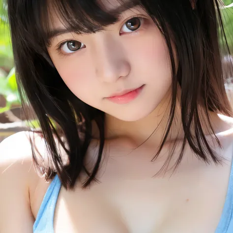 1 top quality girl　Very cute beauty　small, Bright Eyes　Shine, Shine肌　18-year-old, Black Hair　Clean and bright appearance, , and a cute　Beautiful Bangs　Big Breasts　Home　Nude Erotica　Blushed cheeks　Clothes come undone　
