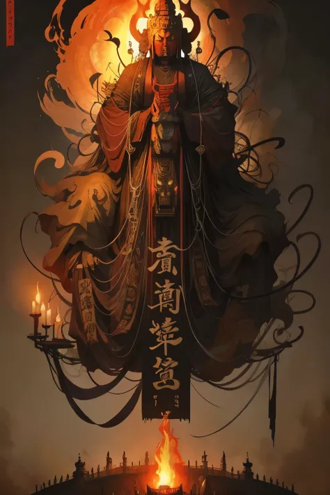 (Highest quality:1.3)。Nocturnal ghosts。Buddha in Hell。