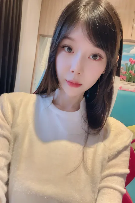 close up, A majestic and beautiful brunette girl,Has dark brown eyes and fair skin, Wearing elegant black clothing,wearing white veil, Kneel down and pray before a magnificent golden hologram of an Orthodox icon. as she connects with her faith,Her expressi...