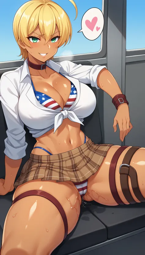 score_9, score_8_up, score_7_up, score_6_up, summer, in bus, 
BREAK
ExpressiveH, souce_explicit, souce_anime,
BREAK
1girl,mito ikumi, dark-skinned female, blonde hair, short hair, ahoge, elect nipple, large breasts, seductive, smile, spoken heart, showing ...