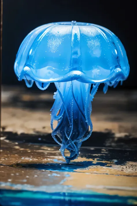 (Oil painting 2.0), blue jellyfish, depth of field