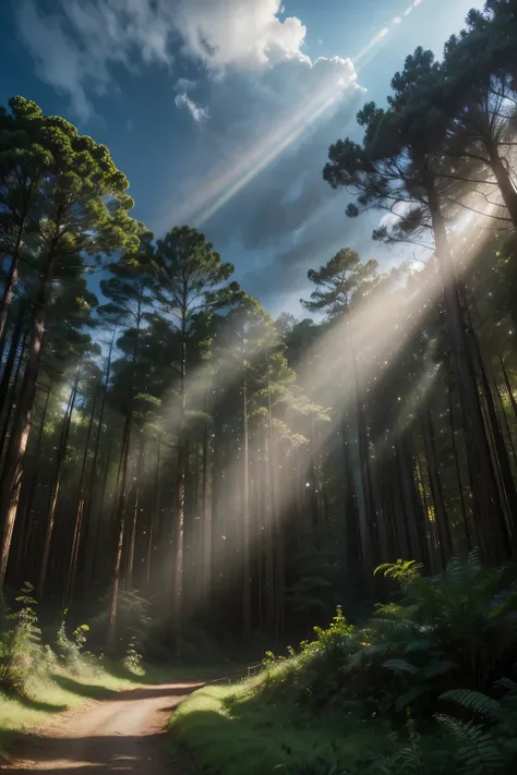 A surreal sky during the day, with eucalyptus forests, (best quality,4k,8k,highres,masterpiece:1.2),ultra-detailed,(realistic,photorealistic,photo-realistic:1.37),HDR,UHD,studio lighting,ultra-fine painting,sharp focus,physically-based rendering,extreme de...