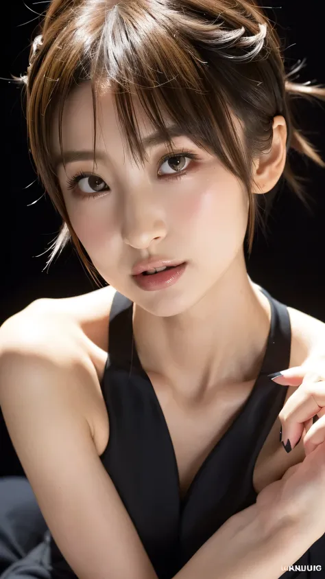 ((Photo from thigh up:1.6))、(Highest quality、Tabletop、8k、Best image quality、Award-winning works)、(One Girl, 14 years old:1.3)、(Wearing a suit:1.5)、(Red eyeshadow:1.2)、Perfect Makeup、Long eyelashes、Ultra-high definition sparkling eyes、Ultra HD Hair、Ultra-hi...