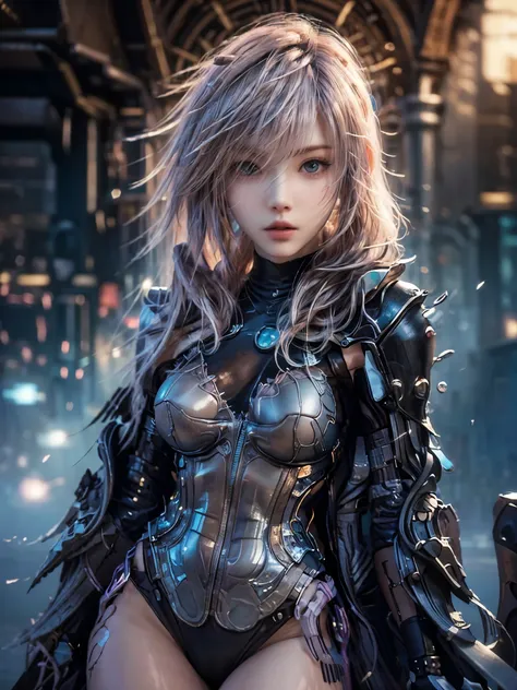 masterpiece, best quality, extremely detailed cg unity 8k wallpaper, cool woman, black detailed cyberpunk long coat, the backgro...